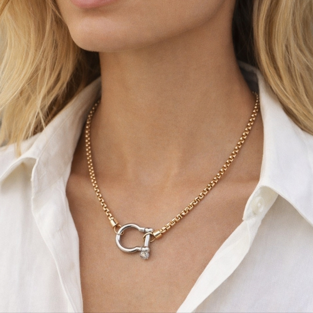 Gold Chunky Horse Bit Chain Necklace Equestrian necklace NEW 🐎